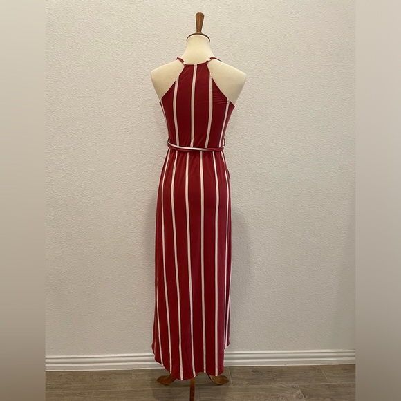 Burgundy striped dress - Picture 4 of 4